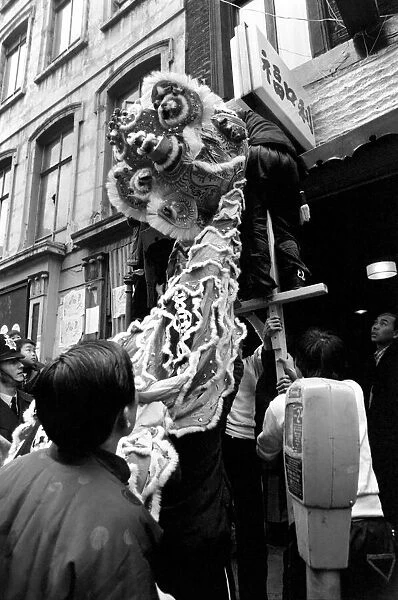 Happy Chinese New Year. Soho, London. February 1975 75-00920-008