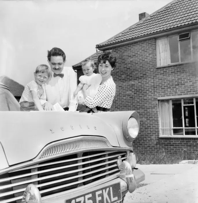 Framed Print : The happy Daily Mirror family: The Frys have lived in their own home at Woodlands