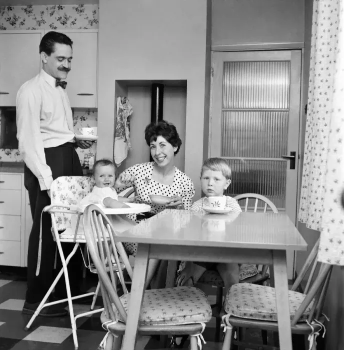 Framed Print : The happy Daily Mirror family: The Frys have lived in their own home at Woodlands