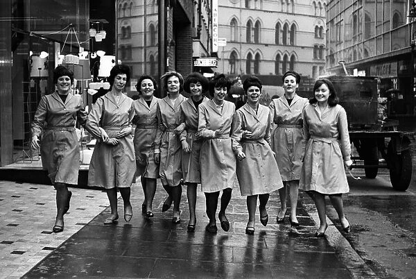 Happy staff at Belfasts newest department store, Saturday 15th January 1966