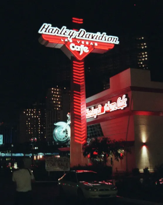Framed Print : Harley Davidson Cafe, Las Vegas, Nevada, USA, July 1999