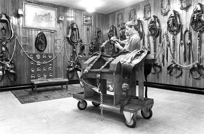Framed Print : The harness room at the Vaux Brewery in 1986
