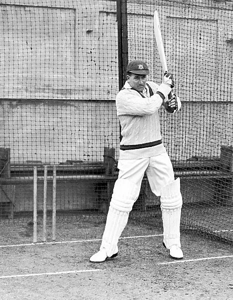 Harold Larwood in batting practice Circa 1930