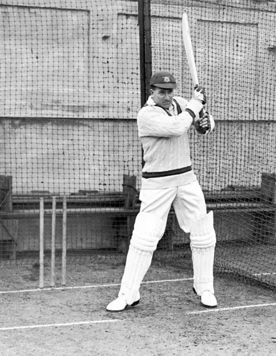 Framed Print : Harold Larwood in batting practice Circa 1930 Framed Print : Harold Larwood in batting practice Circa 1930