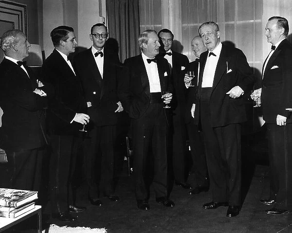 Harold MacMillan former Conservative Prime Minister with Edward Heath Robert Allan