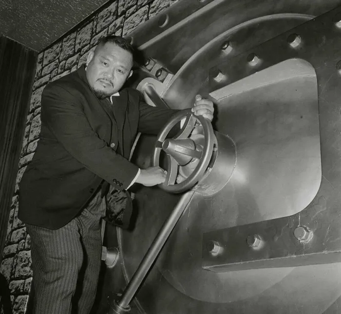 Framed Print : Harold Sakata January 1965, outside the London Hilton. Born in Japan