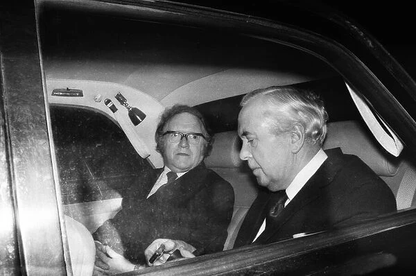 Harold Wilson (1916-1995) leaving 10 Downing Street after announcing his resignation as
