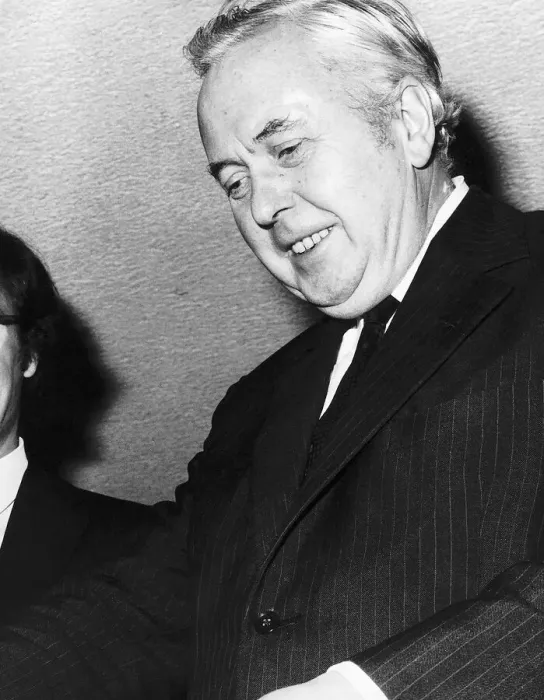 Framed Print : Harold Wilson cutting the ribbon at the opening of the Haringey Housing Action Centre