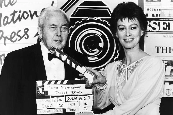 Harold Wilson former Labour Prime Minister with actress Francesca Annis Circa