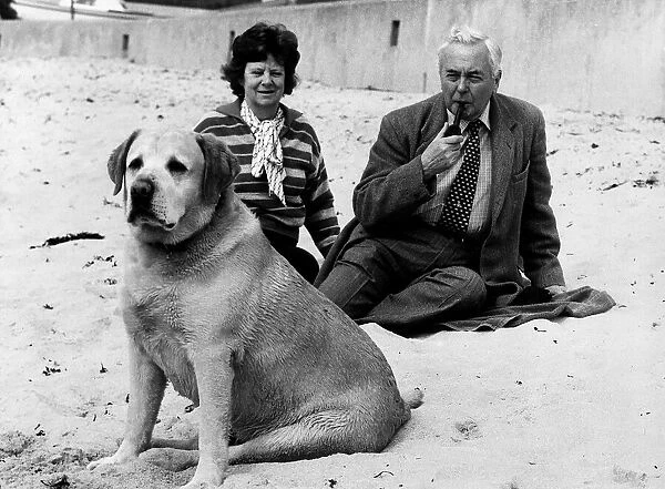 Harold Wilson former Labour Prime Minister of Britain with wife Mary