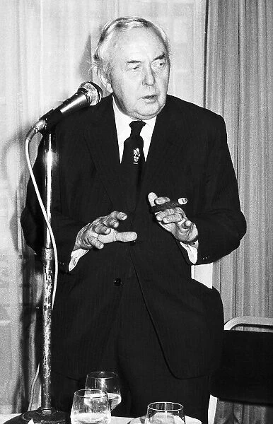Harold Wilson former Labour Prime Minister of Great Britain at an informal luncheon held