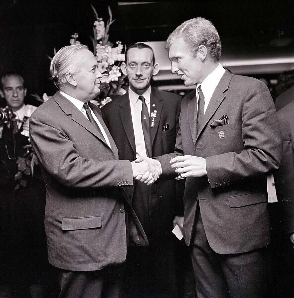 Harold Wilson meets Boobby Moore and members of the England team at a reception held in