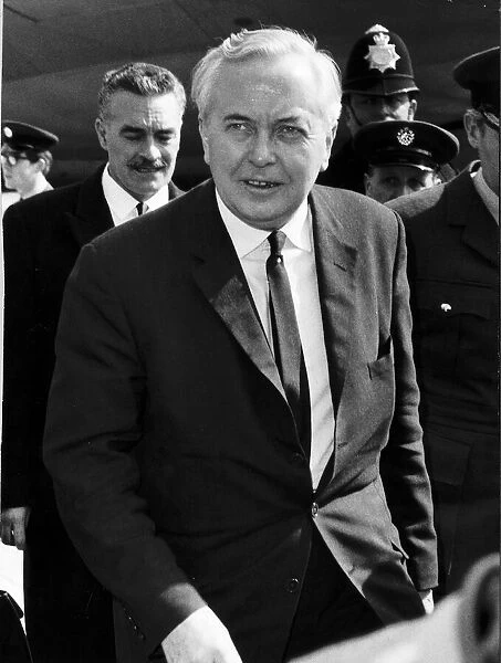 Harold Wilson Prime Minister at Heathrow Airport 1969