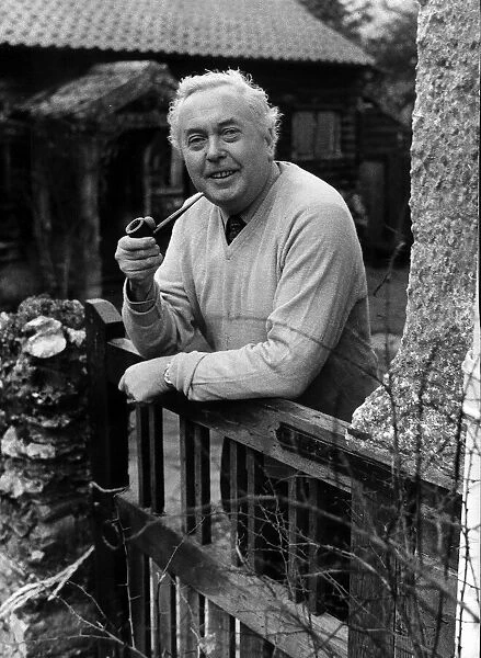 Harold Wilson Prime Minister relaxing at his Country Cottage