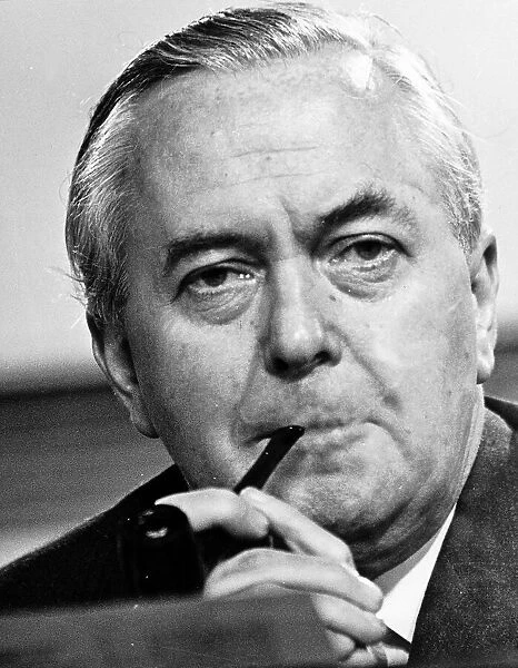 Harold Wilson Prime Minister smoking his pipe