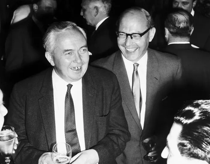 Framed Print : Harold Wilson Prime Minister on a visit to the Daily Mirror 1965 Framed Print : Harold Wilson Prime Minister on a visit to the Daily Mirror 1965