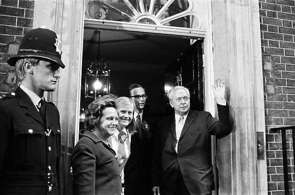 Harold Wilson and his wife Mary arrive back at No. 10 Downing Street