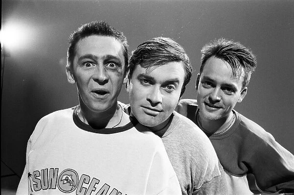 Harry Enfield with Paul Whitehouse and Charles Higson. 17th April 1988