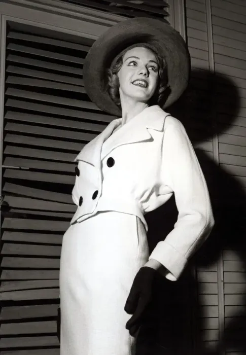 Framed Print : Hartnell Fashion January 1958 Norman Hartnell - top designer shows off his new