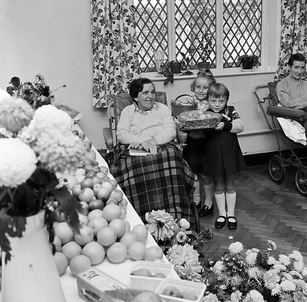 Harvest Festival gifts to patients at St Anne s, Stockton. 1971