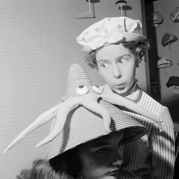 Hats by Milliner Victor Hyett seen here modelled in London prior to the 1959