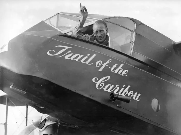 Framed Print : The De Havilland Dragon Trail of the Caribou with pilot Captain Leonard Reid Framed Print : The De Havilland Dragon Trail of the Caribou with pilot Captain Leonard Reid
