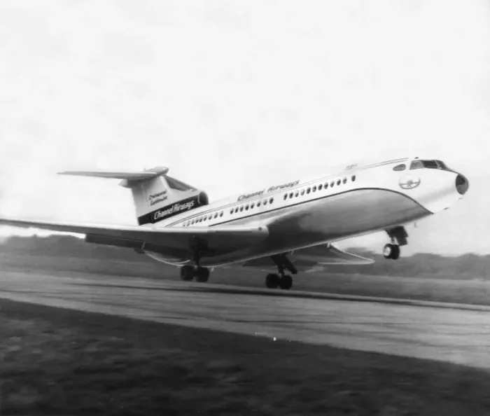 Framed Print : A De Havilland Trident airliner, later to be known as the Hawker Siddeley Trident