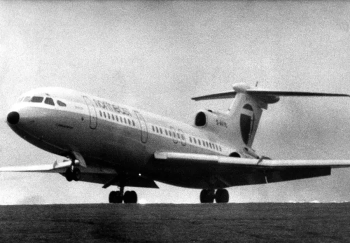 Framed Print : A De Havilland Trident airliner, later to be known as the Hawker Siddeley Trident