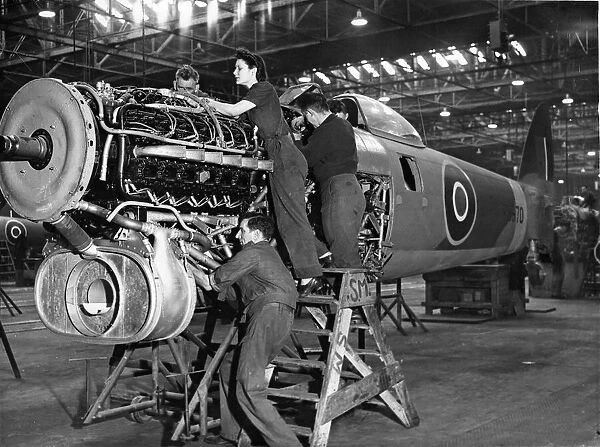 Hawker Typhoon fighters are now being built in impressive numbers at one of the Gloster