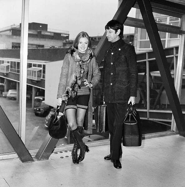 Hayley Mills and Roy Boulting at Heathrow Airport today