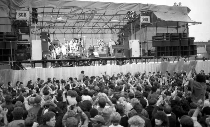 Framed Print : Hazel O Connor and The Specials performed on stage at the outdoor concert in aid of