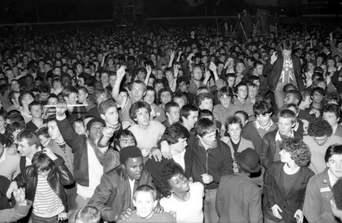 Framed Print : Hazel O Connor and The Specials performed on stage at the outdoor concert in aid of Framed Print : Hazel O Connor and The Specials performed on stage at the outdoor concert in aid of