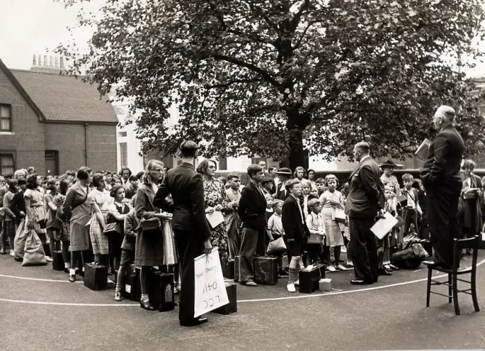 Framed Print : Headmaster Mr Rixon gives last minute instructions to children at St Michaels Church