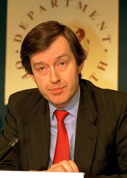 Health Secretary Stephen Dorrell at a press conference for the Department of Health
