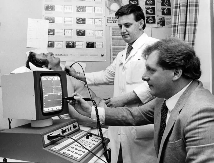Framed Print : Top heart specialists at South Cleveland Hospital have joined the new tech revolution