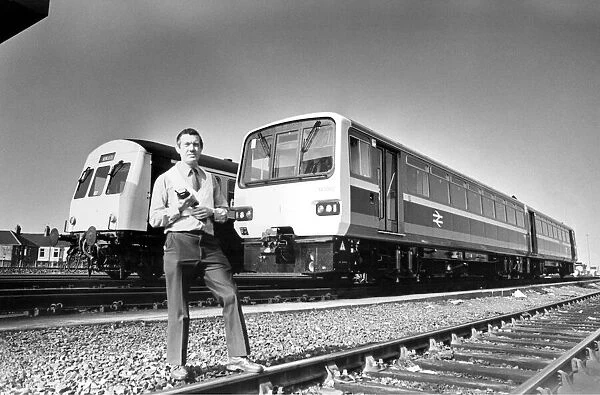 Heaton Traction Depot production manager Len Purdy pictured with the new British Rail