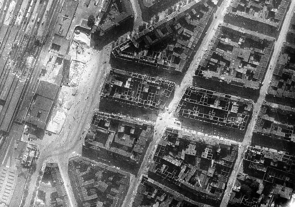 Heavy damage to the railway station in Dusseldorf. September 1942