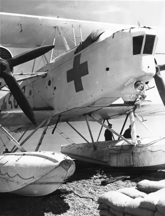Framed Print : Heinkel 59 seaplane bearing red crosses shot down by Pilot Officer J Framed Print : Heinkel 59 seaplane bearing red crosses shot down by Pilot Officer J