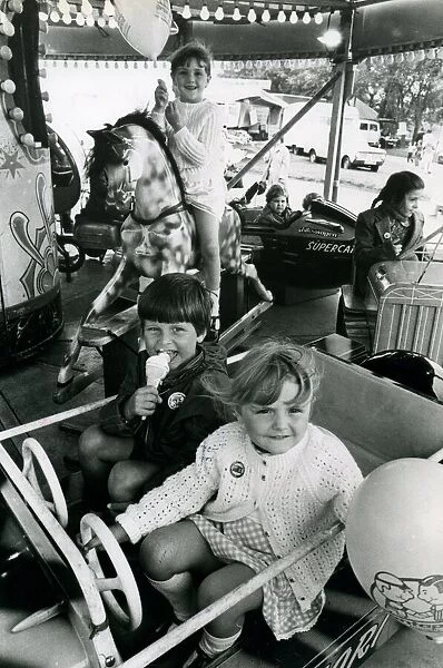 Helen Graham (rear), David Goodwin and Fiona Graham on one of the rides at the Tyneside