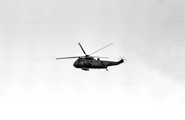 A helicopter flies somewhere over Newcastle 20 June 1979
