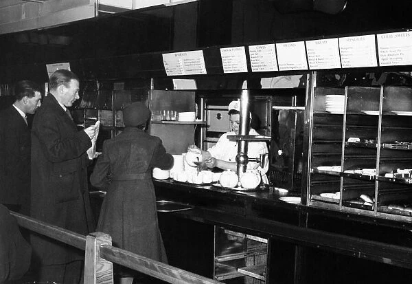 Help Yourself Counter at Lyons Restaurant, Chancery Lane, London, 5th April 1956