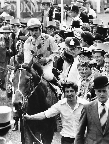 Henbit And Jockey Willie Carson Is Led Into The Winners Enclosure After Winning The 1980