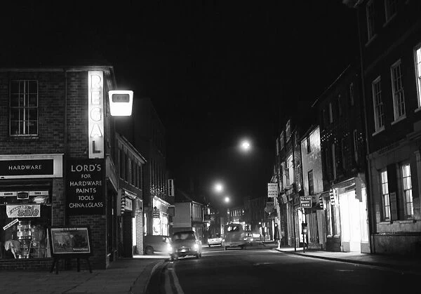 Henley High Street by night circa January 1968