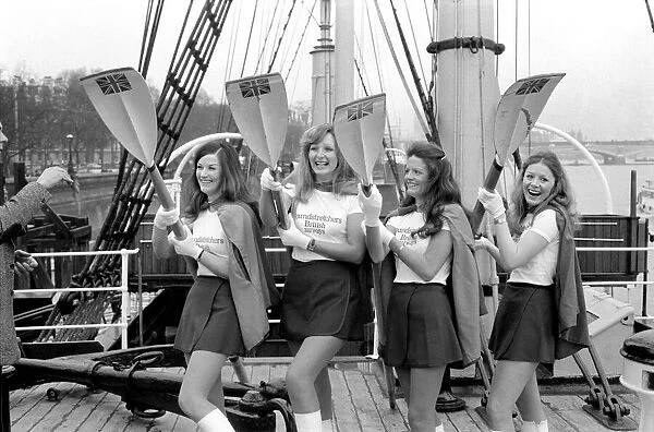 Henley Regatta goes commercial. To announce the Awards, 4 lovely girls boarded HMS
