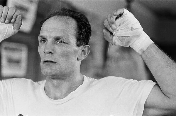 Henry Cooper in training at the Thomas A Becket gym in London for his British heavyweight