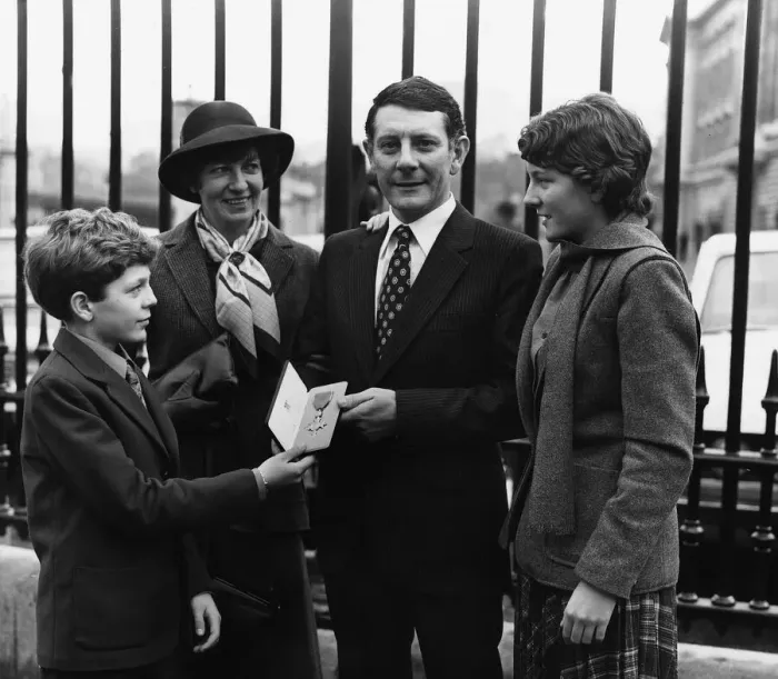 Framed Print : Henry McCrory December 1979 outside Buckingham Palace after being awarded a MBE L Framed Print : Henry McCrory December 1979 outside Buckingham Palace after being awarded a MBE L