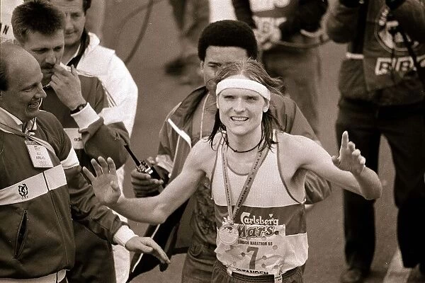 Henryk Jorgensen (Denmark) after winning the 1988 London Marathon