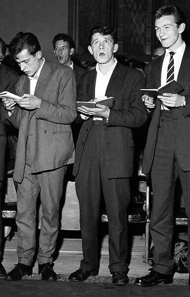 The Herald Angels... Three teddy boys who attended the special service for youth given by
