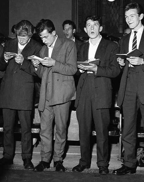 The Herald Angels... Teddy boys who attended the special service for youth given by 16