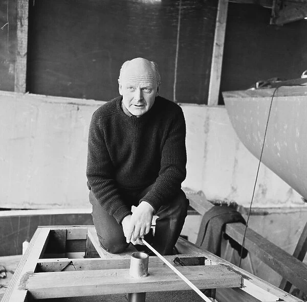 Herbert Hasler one of the Cockelshell heroes, seen here at work on his sloop at the Don